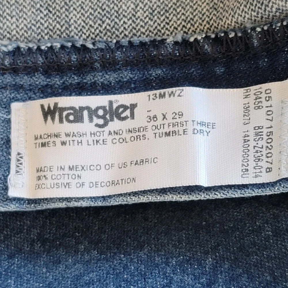 Wrangler 13MWZ Cowboy Cut Jeans Mens 36x29‎ Blue Original Fit Straight Leg Denim